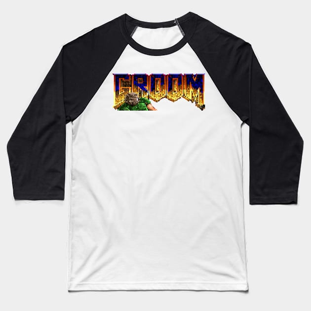 Groom Baseball T-Shirt by nickedenholm